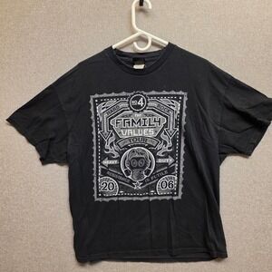 Vintage 2006‎ Family Values Tour Shirt Korn Deftones Nu Metal Band Tee Black